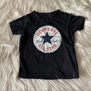 CONVERSE Sz 2 Years Toddler Black Chuck Taylor Logo Short Sleeve T-Shirt